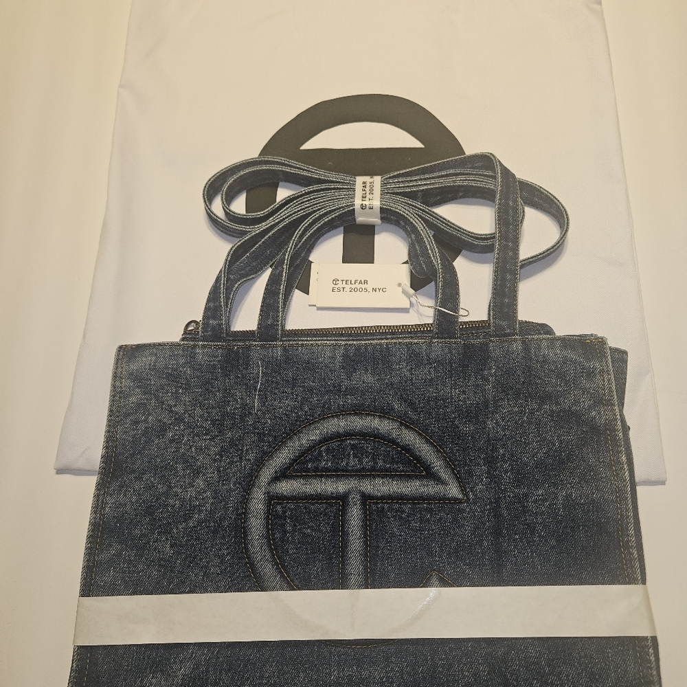 Telfar- Medium Denim Shopper - Blue - Picture 16 of 16